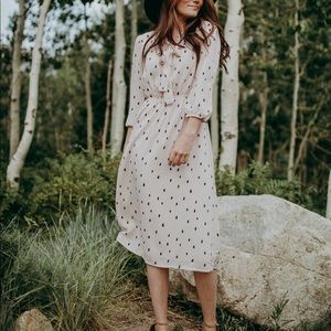 Cream & Black Dot Midi